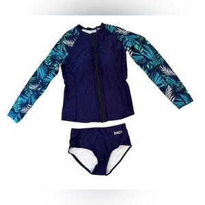 Women's Long Sleeve Swimwear Rash Guard UV Protection Two Piece Surfing Swimsuit